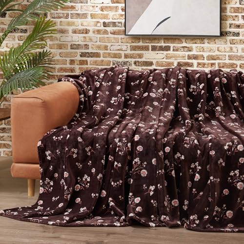 Lucky Brand Daisy Brown Floral 66"X90" Cozy Plush Blanket - Premium Microfiber Throw for Luxurious Comfort and Style Twin/Twin XL Size - Image 4