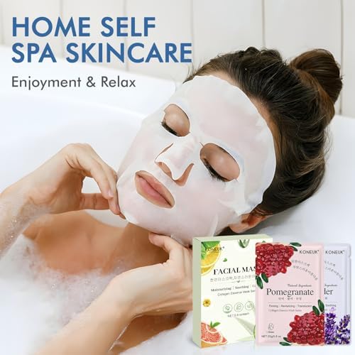 24 Pack Sheet Face Masks Skincare for Women, Hydrating Collagen Face Masks - Image 7