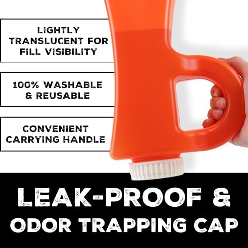 The Original (P) ee Jug - 2011mL (68oz) Spill-Proof Portable Urinal, Orange - Image 2