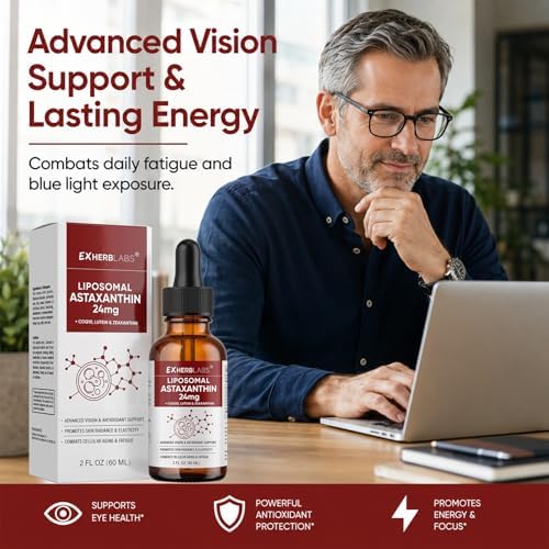 Liposomal Astaxanthin 24mg Liquid Drops, Antioxidant Support - Image 3