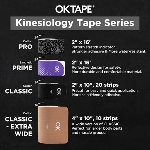 OK TAPE Extra Wide Kinesiology Tape for Shoulder, Back, Precut Strips - Image 6