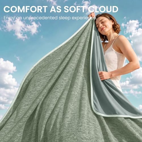 TOPCEE Cooling Blanket(60"x90"Twin Size)for Night Sweats Absorbs Heat to Keep Adults, Children Cool on Warm Nights, Q-Max 0.5 Cooling blankets for Hot Sleepers, Ultra-Cool Lightweight Blanket for Bed - Image 6