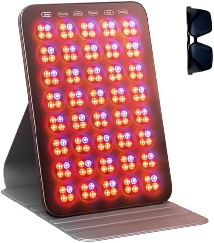 Red Light Therapy for Face 6 Modes, Portable Red Light Therapy Panel with Protective Goggles and Timer, Infrared Red Light Therapy for Body Care, Black by REDLIGHTWELLNESSATHOME