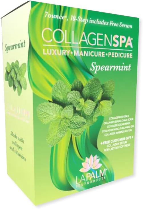 La Palm Collagen Spa Luxury Manicure and Pedicure with Collagen Bubble Crystals - Spearmint by La+Palm