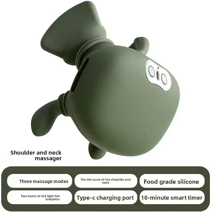 Bionic Heated Massager, Green, Portable Shiatsu Neck and Back - Image 3