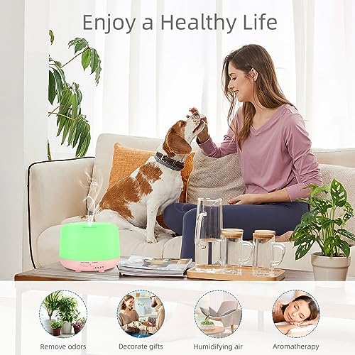 Marchred 300ML Aromatherapy Essential Oil Diffuser with Remote Control, 7 LED Color Changing Light, for Bedroom Home Large Room - Image 6