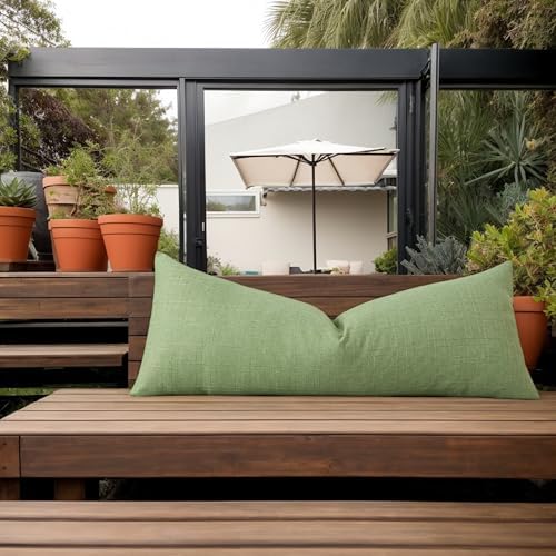 Kevin Textile Outdoor Waterproof 14”x36” Pillow Cover 1 Pack, Sage Green - Image 6