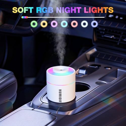Mini Humidifier, Small Cool Mist Humidifier USB Personal Portable Quiet Table Desktop Humidifiers for Cooling Home Office Car Summer Travel (180ml, White Grey) - Image 3
