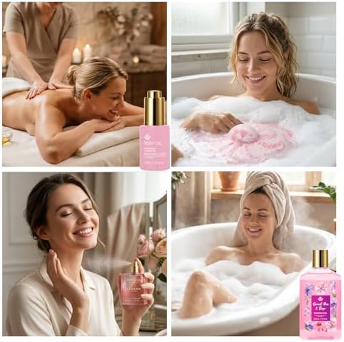 Gifts for Women, 32 Pcs Rose Spa Gifts Basket, Hydrating Face Skin Care Set - Image 6