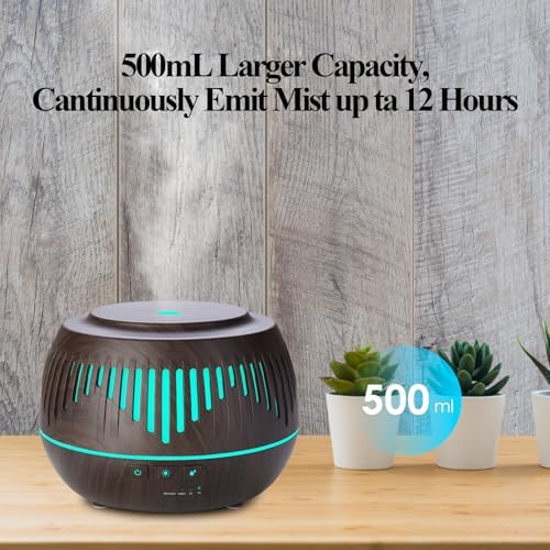 Humidifiers for Bedroom Large Room Home Whole House Baby Kids Plants,Cute Aromatherapy Diffuser 500ml Ultrasonic Cool Mist Humidifier Quiet,Essential Oil Diffusers with LED Night Light Remote - Image 6