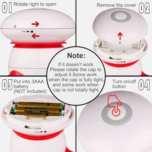 cotsoco Mini Handheld Massager, Portable Vibrating Body Massager with LED Light for Hand Head Neck Back Legs Arms Pain Release, Battery Operated to Use at Home, Office, Travel,As Gifts - Image 4