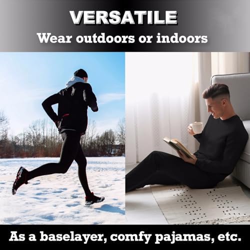 OEBLD Men's Workout Compression Clothes Long Sleeve Compression Shirts and Pants Thermal Base Layer Set - Image 5