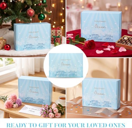 Gifts for Women, Bath and Body Womens Gift Sets with 5 Pcs Ocean Scented Spa Gifts for Women Bath Gift with Scented Candle Body Butter Hand Cream Bath Bomb Mothers Day Gifts - Image 6