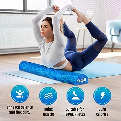Yes4All EVA Firm Foam Roller for Stretching, Half Yoga Back Roller for Muscle Massage for Pilates, Yoga, Balance & Core Exercises - 12/36 inches - Image 4