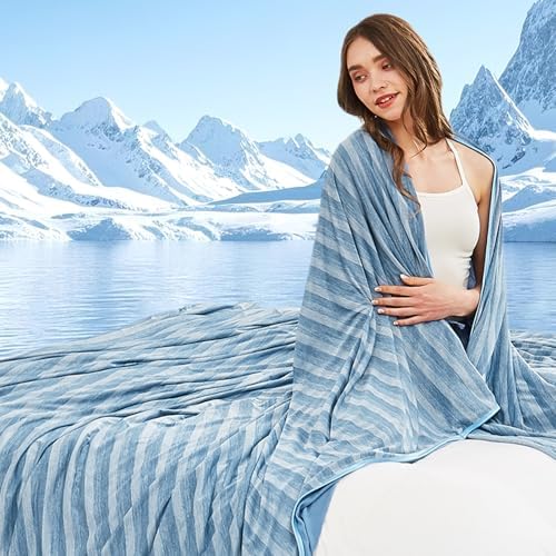 GOHERO Cooling Blanket Queen Size, Arc-Chill Q-Max >0.5 Cool Fiber, Summer Cooling Blanket for Hot Weather, Keeps Body Cool for Night Sweats, Soft Lightweight Sofa Couch Blankets for Kid Adults by Unknown