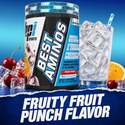 BPI Sports Best Aminos - BCAA Powder Post Workout & Glutamine Recovery Drink with Branched Chain Amino Acids for Hydration & Recovery, for Men & Women - Fruit Punch - 25 Servings - Image 3