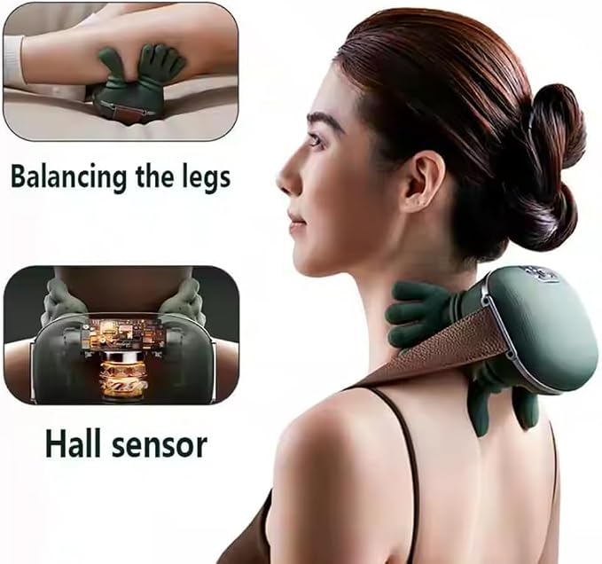 Shiatsu Neck and Back Massager with Heat, 4D Deep Tissue Kneading Wireless Massager, Portable Rechargeable Cervical Shoulder Pain Relief Massager for Home Office Travel (Green) - Image 6
