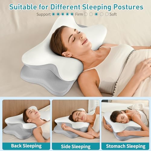 Cervical Neck Pillow for Pain Relief - Ergonomic Side Sleeper Pillow(White) - Image 7