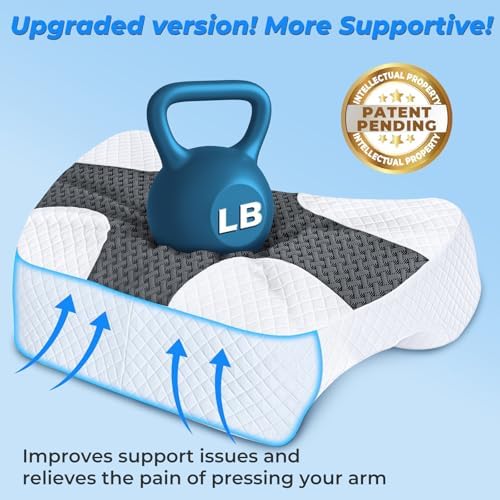 SAHEYER Side Sleeper Pillow with Arm Hole, Upgraded Memory Foam Shoulder Pillow for Neck Pain Relief, Adjustable Multi-Angle Arm Tunnels Support for Adults Pressure-Free Sleep (Black) - Image 6
