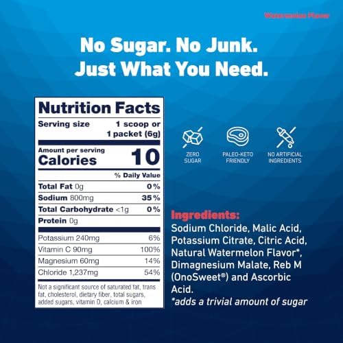 Electrolyte Packets, Watermelon, 800mg Sodium, 12 Sticks - Image 4