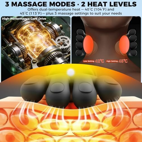 Shoulder & Neck Massager with Heat, 4D Bionic Kneading Deep Tissue Massage - Image 6