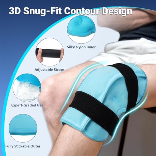 Comfytemp 3D Knee Ice Pack Wrap for Injury Reusable Gel Hot Cold Therapy - Image 3