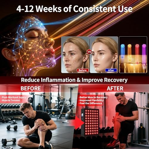 Red Light Therapy,Dual Chip Elite Grade LED 10 Modes and Color Changing Red Infrared Light Device with Near-Infrared Light 660nm 850nm High Power Red Light Therapy Panel at Home, for Body, Face, 115W - Image 3