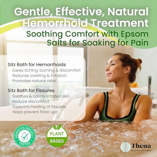 Best Organic Sitz Bath Soak Postpartum Care and Post Partum Essentials, Natural Hemorrhoid Treatment for Women & Moms with Epsom Dead Sea Salt Witch Hazel, Sitz Bath for Toilet, Thena - Image 6