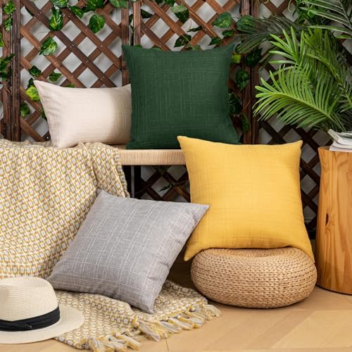 Kevin Textile Outdoor Waterproof 20”x20” Pillow Covers 2 Pack, Army Green - Image 5