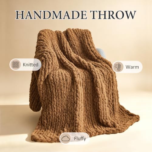 Chunky Knit Blanket Throw for Couch, 51"x63" Chunky Yarn Knitted Blankets - Image 5