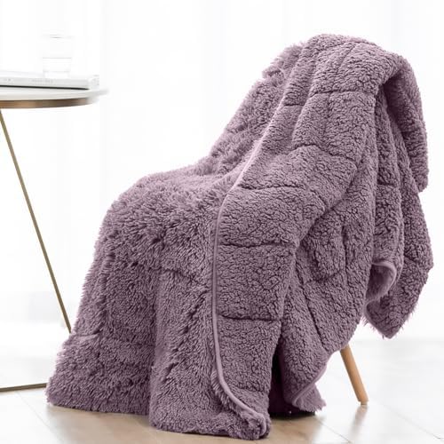 Wemore Weighted Blanket for Adult 60x80 15lbs Soft Long Plush Queen Purple by WemoreDirect