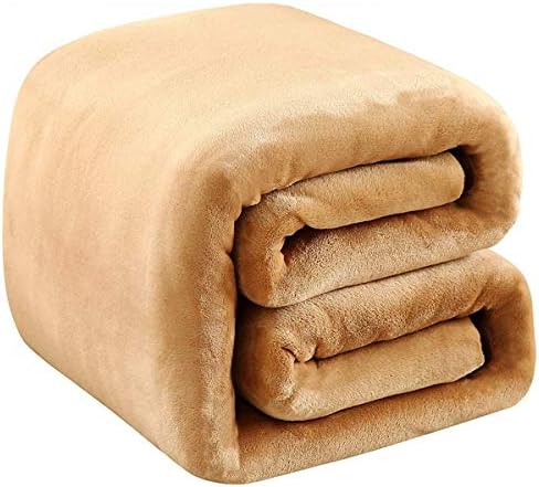 Polar Fleece Throw Blankets Travel Size for The Bed Extra Soft Brush Fabric Super Warm Sofa Throw Blanket 50" x 61"(Camel Travel) by RICHAVE