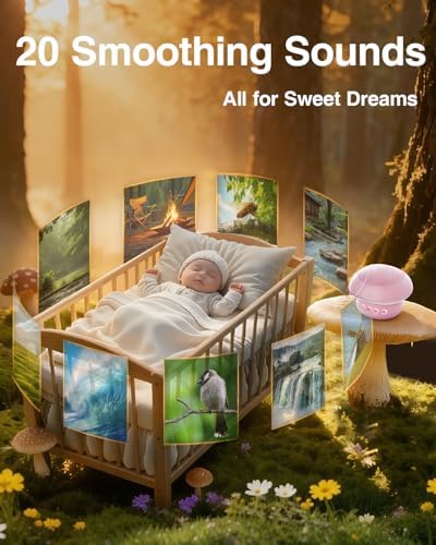 Portable White Noise Sound Machine for Baby Adults, 20 Soothing Sound & 30-Level Volume, 48H Runtime with 30/60/90min Timer, Memory Recall, Soft Night Light for Sleep, Home, Travel, Easy to Pocket - Image 3
