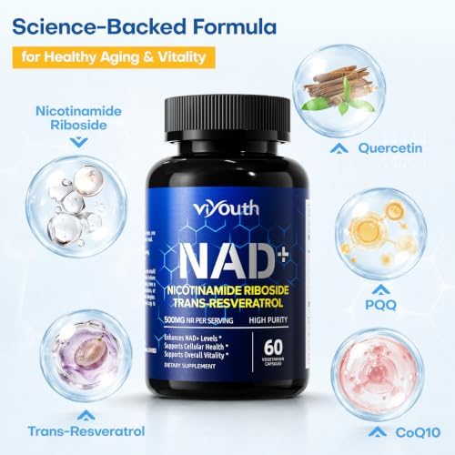 NAD+ Supplement with Nicotinamide Riboside 500mg & Trans-Resveratrol 100mg– NR Supplement for Cellular Energy & Healthy Aging Support for Men & Women - Image 3