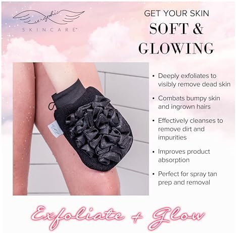 Ultra-Luxe Korean Exfoliating Mitt, Body Exfoliator & Mesh Shower Gloves - Image 4