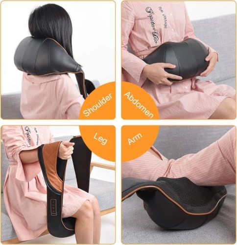 TRIDUCNA Shiatsu Neck Shoulder Back Massager with Heat, Electric Massage Pillow with Deep Tissue Kneading for Lower Back, Calf, Leg Massage - Use at Home, Office, and Car (Black Brown) - Image 2