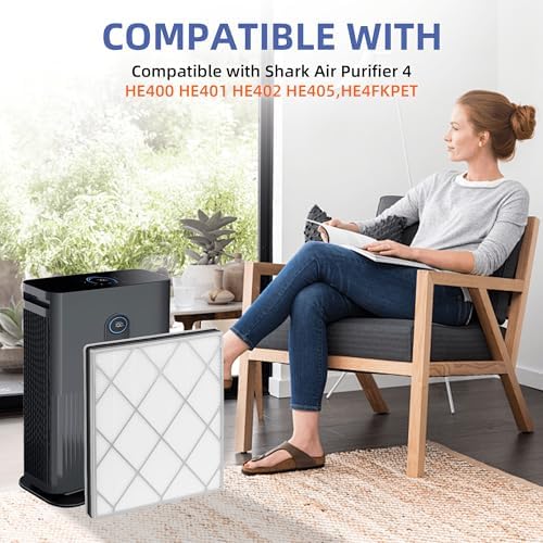 HE401 Replacement Filter for Shark Air Purifier 4,HE400 HE401 HE402 HE405,HE4FKPET,H13 True HEPA with Advanced Odor Lock Filter - Image 6