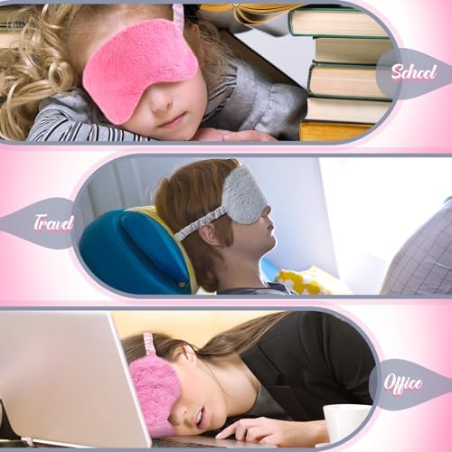 Cuffbow 6 Pack Fuzzy Sleep Masks Plush Eye Mask,Simplicity,Pure - Image 5
