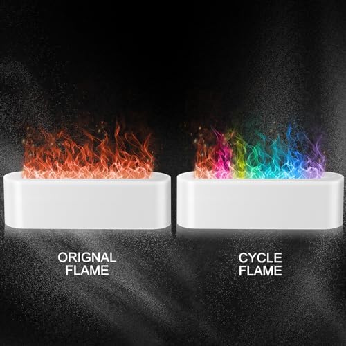 Flame Essential Oil Diffuser, 250ml Aromatherapy Humidifier with Sound-Reactive 7-Color LED Flame, Ultra-Quiet Cool Mist Maker, Remote, Timer, Auto-Off for Home, Bedroom, Office (White) - Image 2
