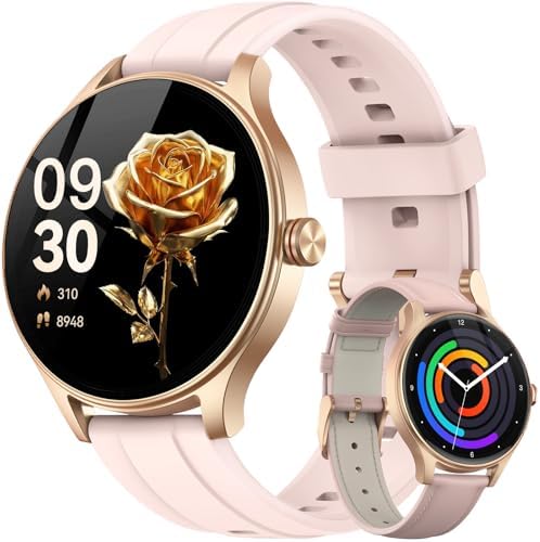 Fitpolo Smart Watch for Women Android & iPhone (2 Bands Sakura Pink) by Fitpolo