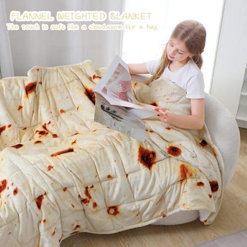 Aemicion Burrito Weighted Blanket for Adults Kids, 48"x 72"10lbs Twin Size Weighted Blanket,Machine Washable Cozy Fleece Sherpa Throw Blanket Weighted as Gifts for Women Men Kids - Image 3
