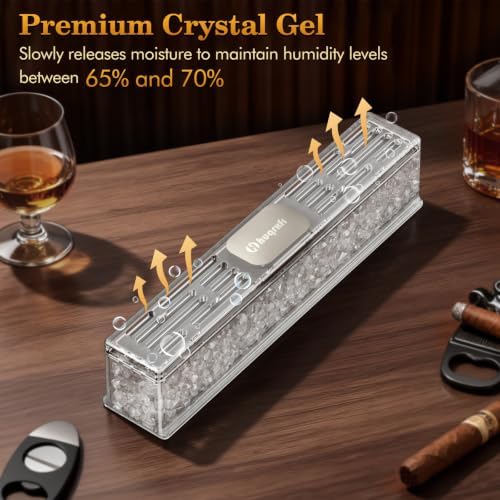 Pre-Filled Cigar Humidifier (2-pack)– Ready-to-Use Crystal Gel Humidifier, Cigar Humidor Accessories, Maintains Ideal 65-70% Cigars Humidity - Image 4