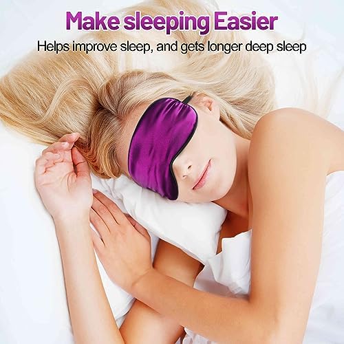 Silk Sleep Mask, Blackout Eye Mask for Sleeping with Adjustable Strap - Image 2
