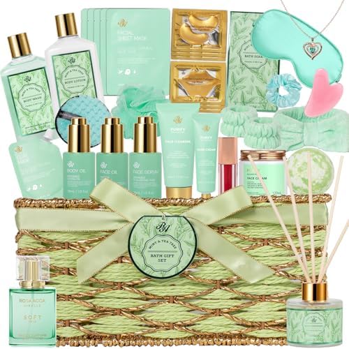 35 Pcs Gifts for Women, Tea Tree Spa Gift Basket Set, Face Skin Care Set by RAROSAACCA