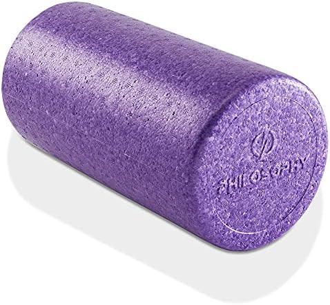 Philosophy Gym 12" High-Density Foam Roller for Exercise, Massage, Muscle Recovery - Round, Purple by PhilosophyGym