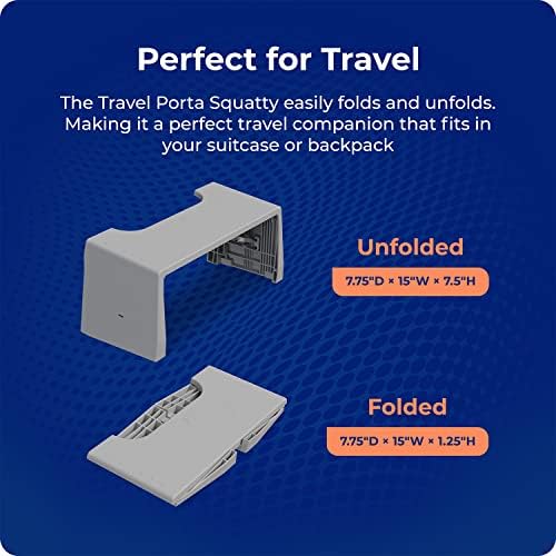 Squatty Potty Porta-Squatty Folding Travel Bathroom Toilet Stool – 7" Gray - Image 3