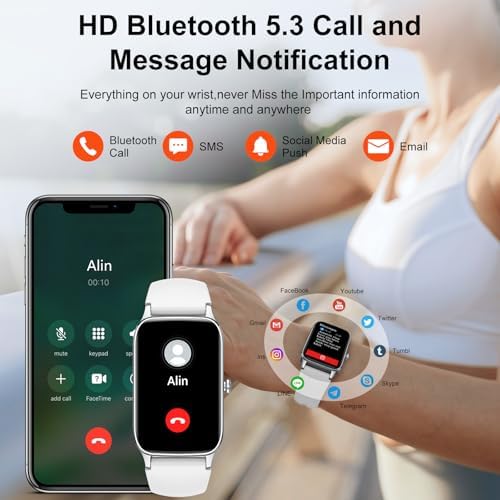 Jugeman Smart Watch for Men Women, 1.57" Smartwatch (Answer/Make Call), 2026 New Fitness Tracker with 110+Sport Modes, Heart Rate/Sleep Monitor, IP68 Waterproof, Smartwatches for Android iOS White - Image 2