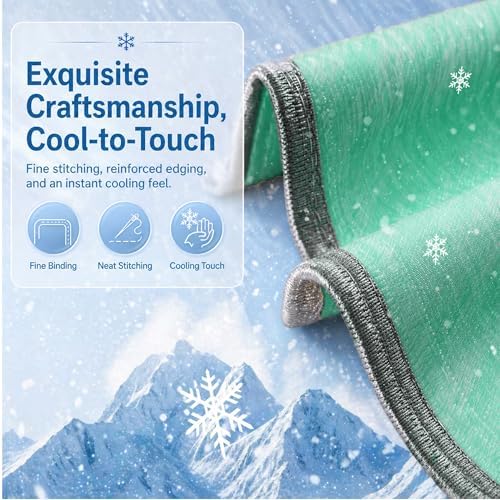 Queen Size Cooling Blanket for Hot Sleepers - Lightweight Breathable Cool Cold Blanket - Keep Cool for Night Sweats, Soft Thin Ice Blankets for Bed Couch Sofa, (Green, 90"x90") - Image 6