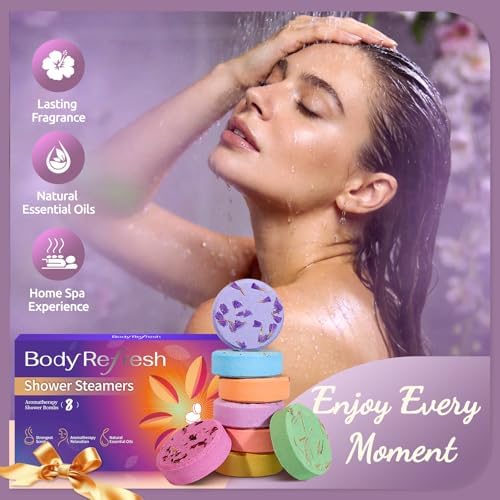 Shower Steamers Aromatherapy - 8 Pack Shower Bombs with Essential Oils, Gifts for Mom Wife, Birthday Gifts for Women Self Care Relaxation Home SPA Teacher Appreciation Gift - Image 2