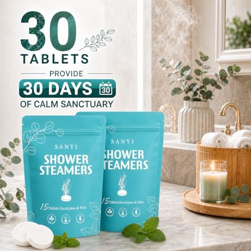 30 Pack Shower Steamers Aromatherapy, Eucalyptus Mint Shower Bombs for Men - Image 3